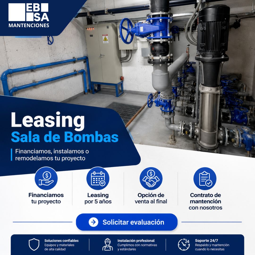 Leasing de Sala de Bombas con Mantención Incluida